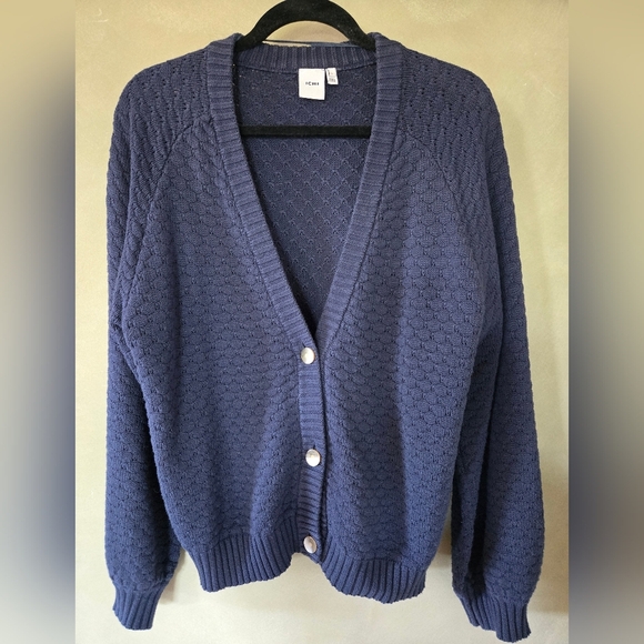 Ichi | Elegant Navy Women's Cardigan, Size L - Picture 1 of 7